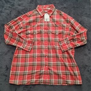New Levi's Strauss Red plaid Flannel Shirt Size M